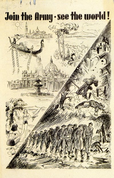 Propaganda. Únete al ejército - ¡ve el mundo! 1940 de Unknown